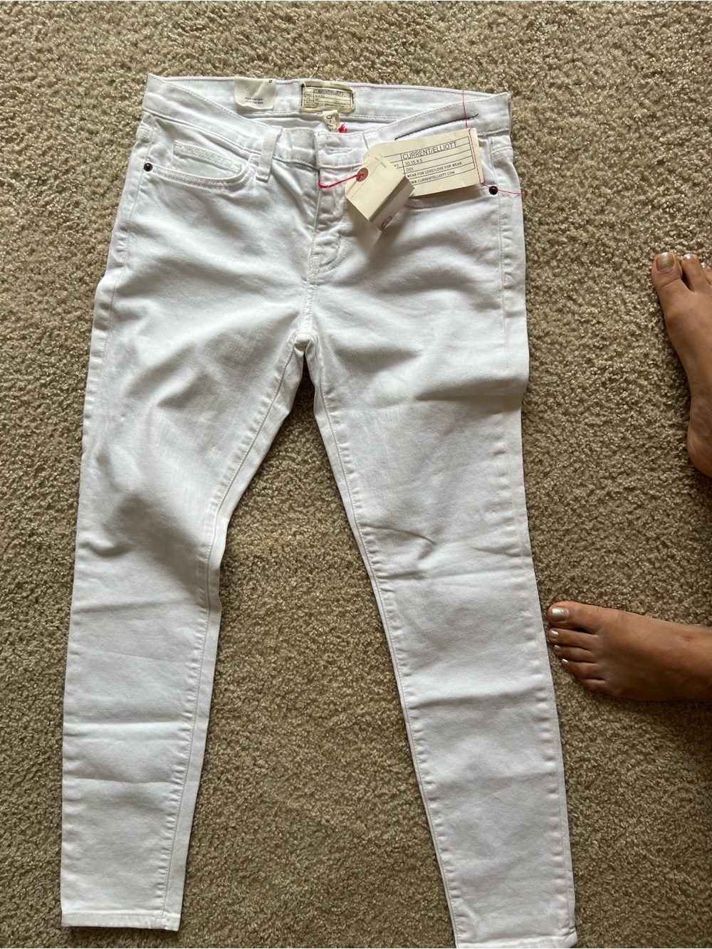 Current/Elliott White Skinny Jeans